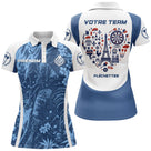 Polo Fléchettes Personnalisé - Bleu Samurai & France - Polo Femme