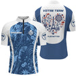 Polo Fléchettes Personnalisé - Bleu Samurai & France - Polo Zippé Homme