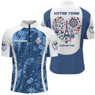 Polo Fléchettes Personnalisé - Bleu Samurai & France - Polo Zippé Homme