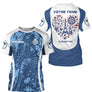 Polo Fléchettes Personnalisé - Bleu Samurai & France - T-Shirt Homme