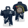 Polo Fléchettes Personnalisé - Bullseye Marine & Blanc - Polo Homme