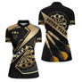 Polo Fléchettes Personnalisé - Champion Noir & Or Élégant - Polo Zippé Femme