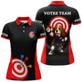 Polo Fléchettes Personnalisé - Chien Noir & Rouge - Polo Femme