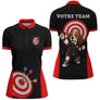 Polo Fléchettes Personnalisé - Chien Noir & Rouge - Polo Zippé Femme