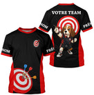 Polo Fléchettes Personnalisé - Chien Noir & Rouge - T-Shirt Homme
