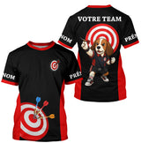 Polo Fléchettes Personnalisé - Chien Noir & Rouge - T-Shirt Homme