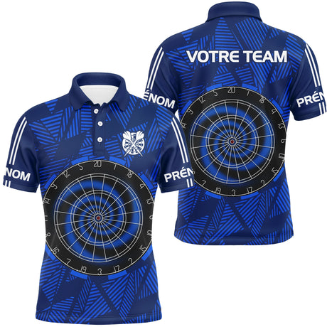 Polo Fléchettes Personnalisé - Cible Bleue Équipe - Polo Homme