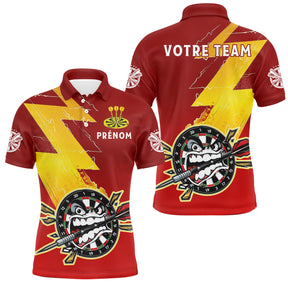 Polo Fléchettes Personnalisé - Cible Furieuse Électrique - Polo Homme
