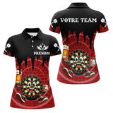 Polo Fléchettes Personnalisé - Cible Souriante Bière - Polo Femme