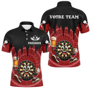 Polo Fléchettes Personnalisé - Cible Souriante Bière - Polo Homme
