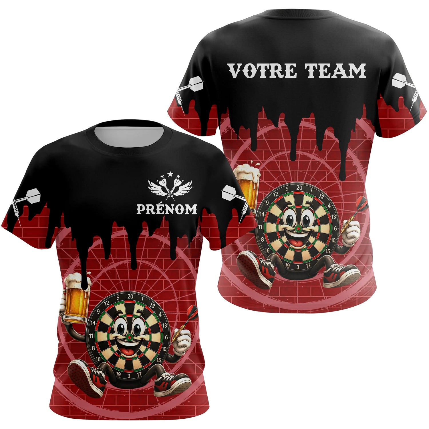 Polo Fléchettes Personnalisé - Cible Souriante Bière - T-Shirt Femme