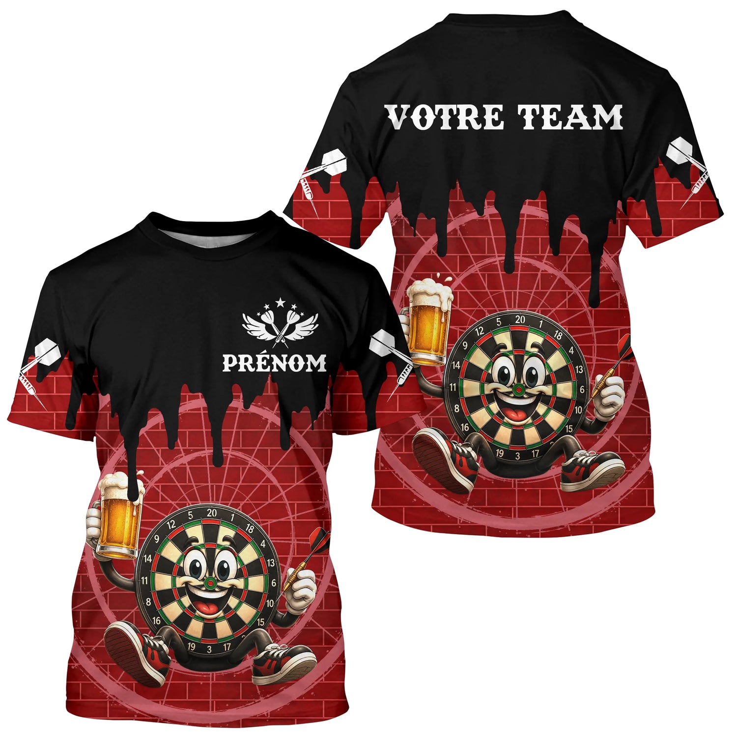 Polo Fléchettes Personnalisé - Cible Souriante Bière - T-Shirt Homme