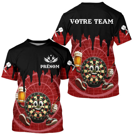 Polo Fléchettes Personnalisé - Cible Souriante Bière - T-Shirt Homme
