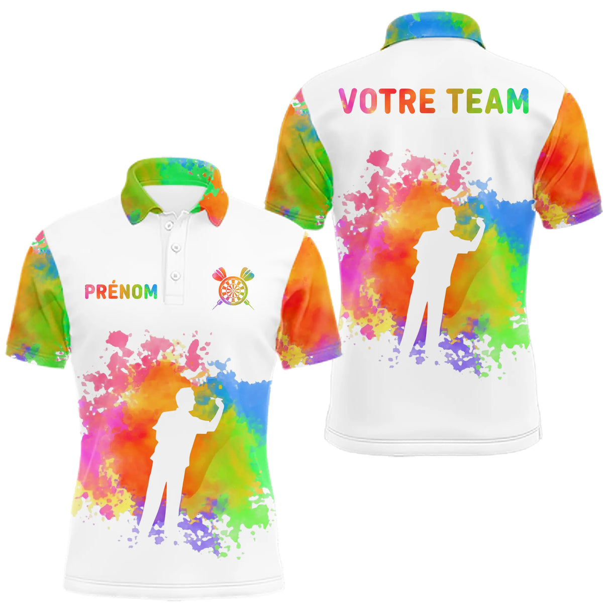 Polo Fléchettes Personnalisé - Couleurs & Nom Équipe - Polo Homme