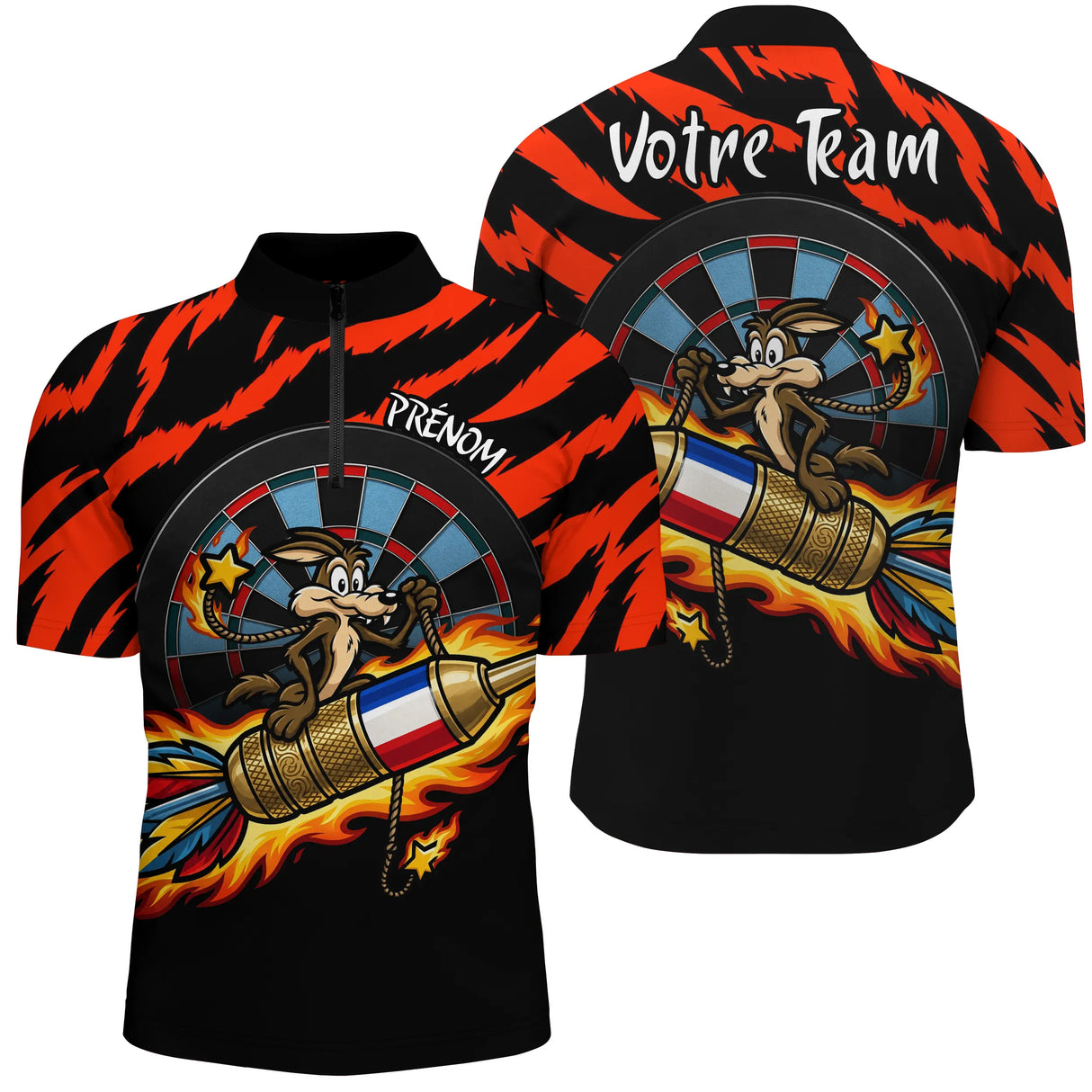 Polo Fléchettes Personnalisé - Coyote France Style - Polo Zippé Homme