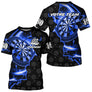 Polo Fléchettes Personnalisé - Design 180 Électrique Bleu - T-Shirt Homme
