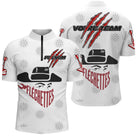 Polo Fléchettes Personnalisé - Design Blanc Rouge Cow-boy - Polo Zippé Homme