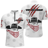 Polo Fléchettes Personnalisé - Design Blanc Rouge Cow-boy - Polo Zippé Homme