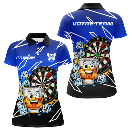 Polo Fléchettes Personnalisé - Design Bullseye & Whisky - Polo Femme