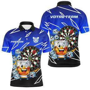 Polo Fléchettes Personnalisé - Design Bullseye & Whisky - Polo Homme