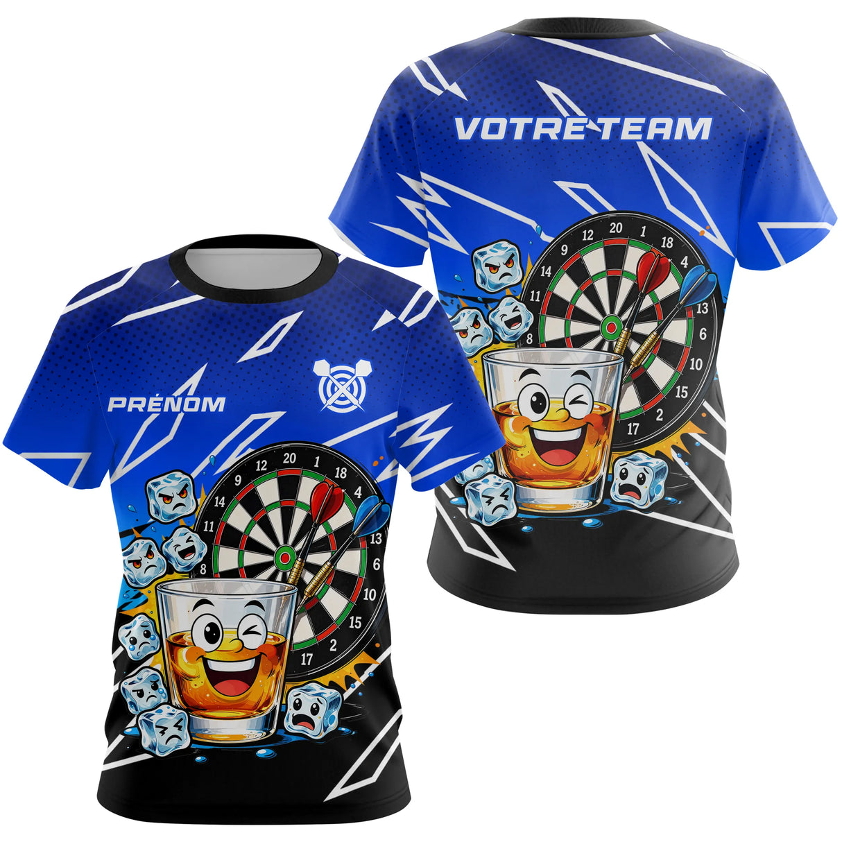 Polo Fléchettes Personnalisé - Design Bullseye & Whisky - T-Shirt Femme