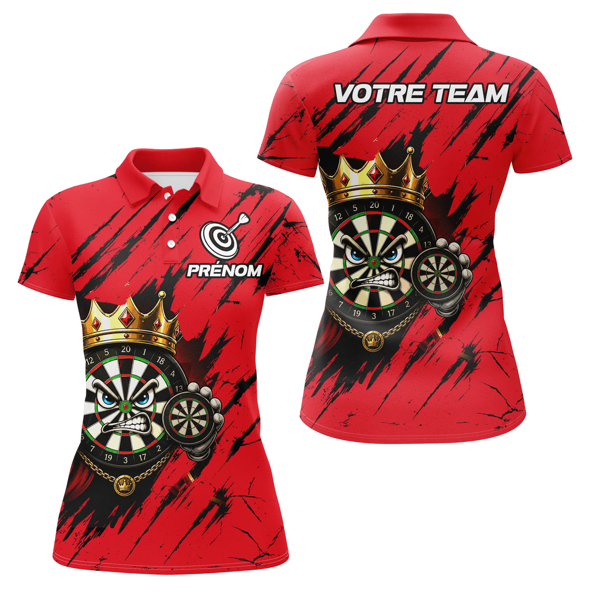 Polo Fléchettes Personnalisé - Design Cible Royale - Polo Femme