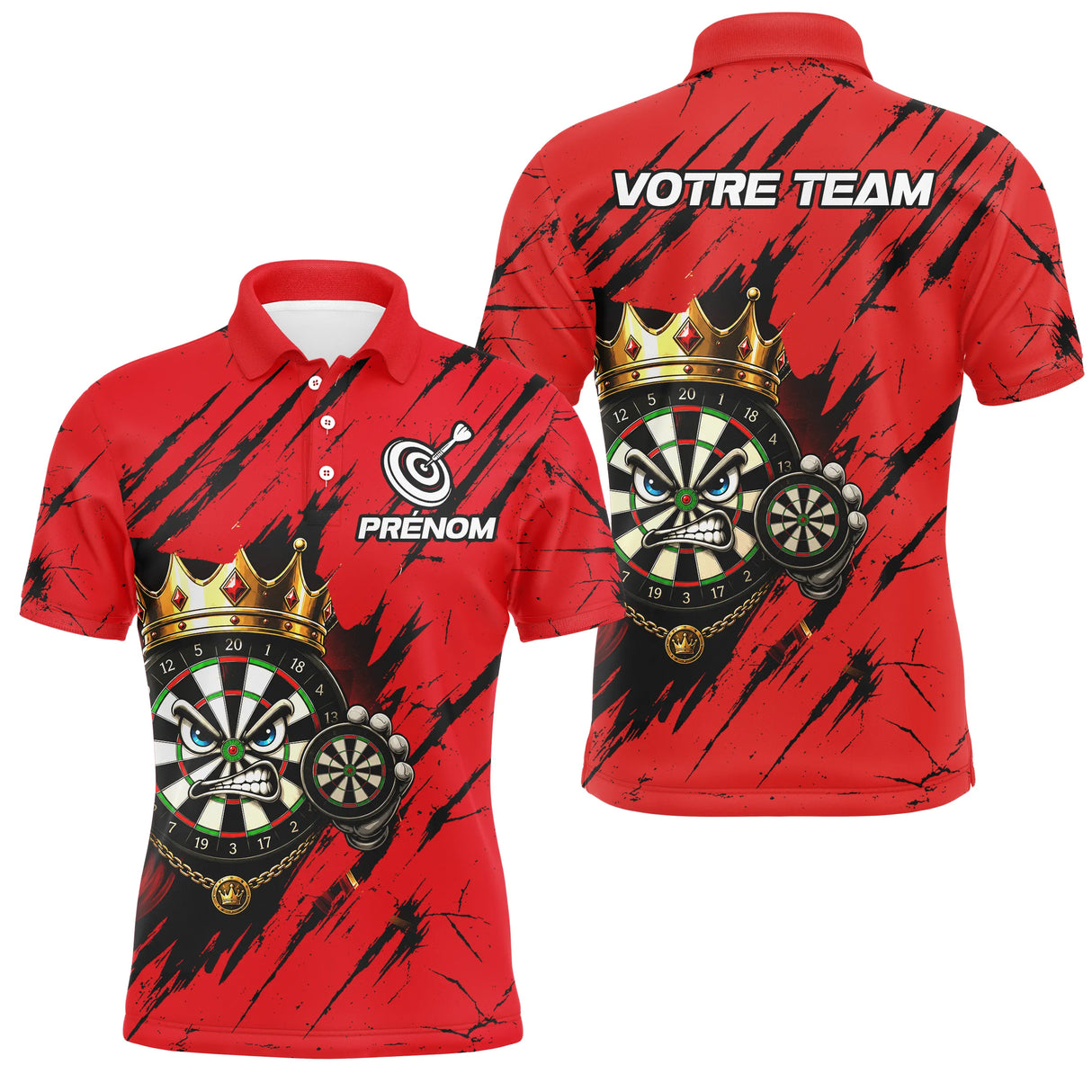 Polo Fléchettes Personnalisé - Design Cible Royale - Polo Homme