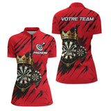 Polo Fléchettes Personnalisé - Design Cible Royale - Polo Zippé Femme