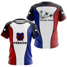 Polo Fléchettes Personnalisé - Design Drapeau Français Équipe - T-Shirt Femme
