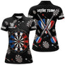 Polo Fléchettes Personnalisé - Design France Équipe - Polo Femme