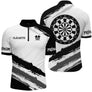 Polo Fléchettes Personnalisé - Design Graphique Noir - Polo Zippé Homme