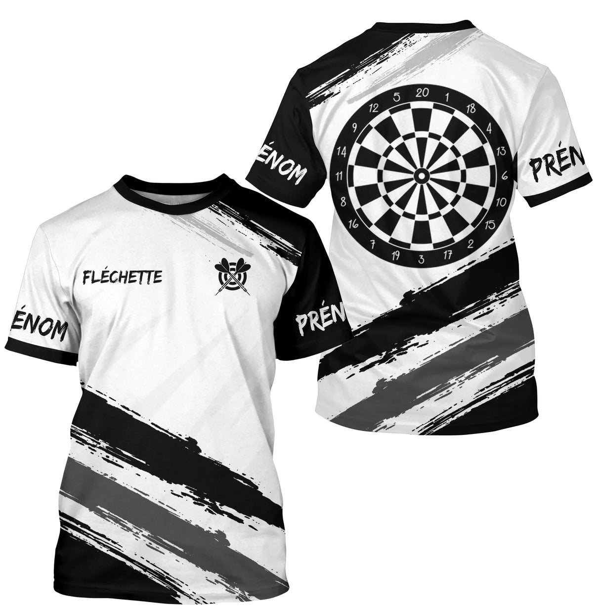 Polo Fléchettes Personnalisé - Design Graphique Noir - T-Shirt Homme