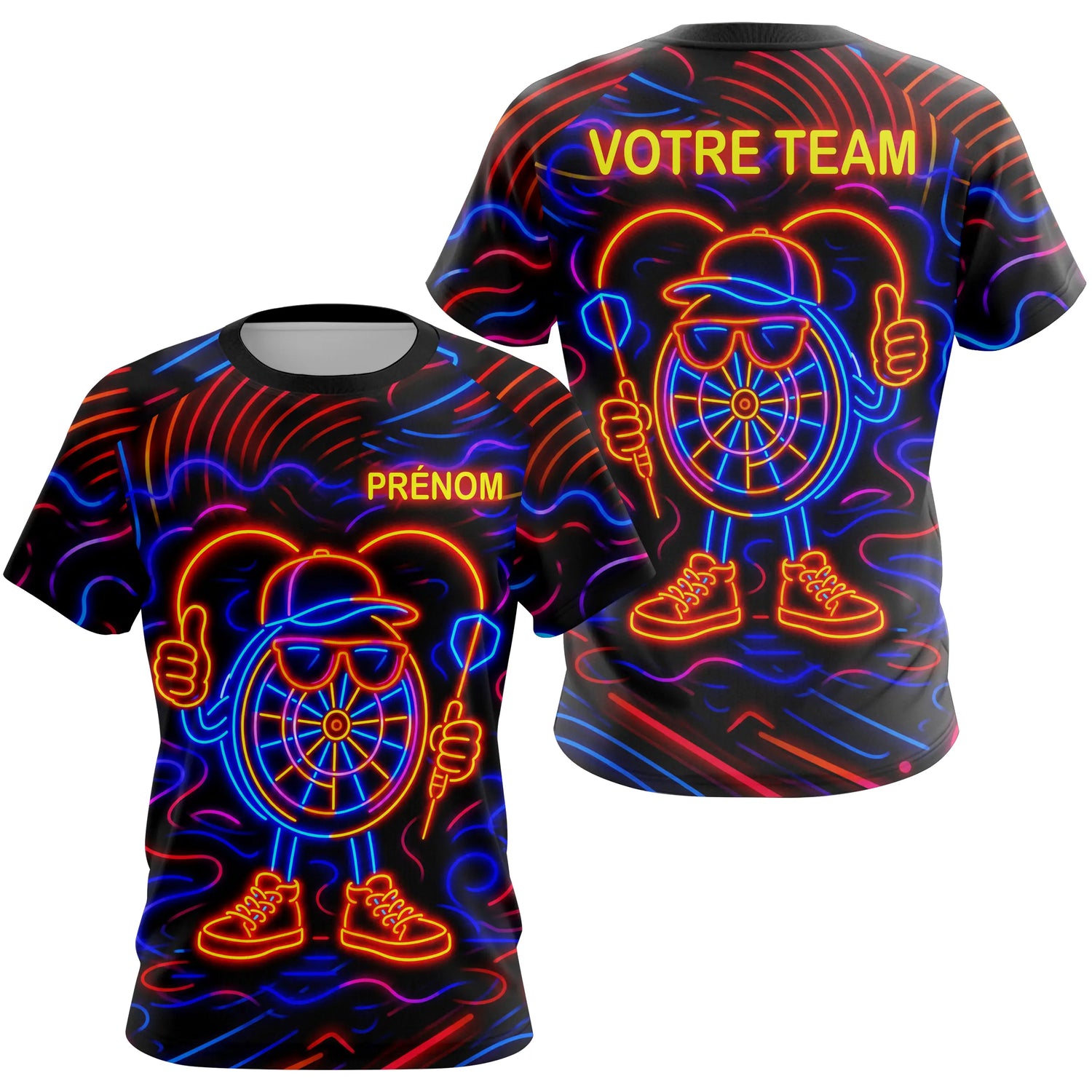 Polo Fléchettes Personnalisé - Design Néon Coloré - T-Shirt Femme