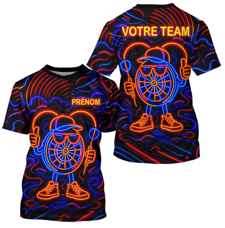 Polo Fléchettes Personnalisé - Design Néon Coloré - T-Shirt Homme