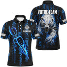 Polo Fléchettes Personnalisé - Design Ours & Feu Bleu - Polo Homme