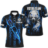 Polo Fléchettes Personnalisé - Design Ours & Feu Bleu - Polo Homme