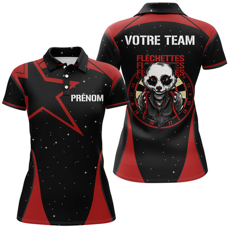 Polo Fléchettes Personnalisé - Design Panda Sportif - Polo Femme