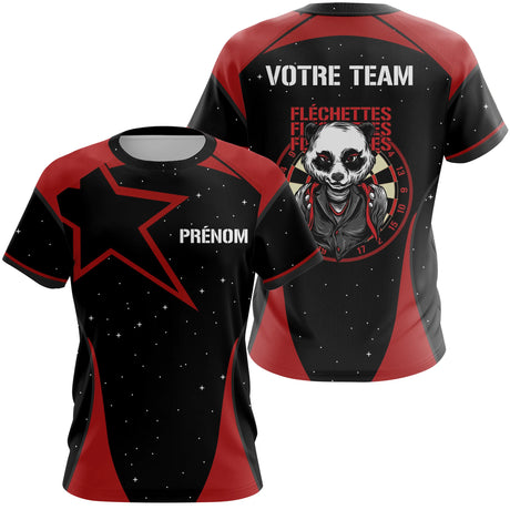 Polo Fléchettes Personnalisé - Design Panda Sportif - T-Shirt Femme