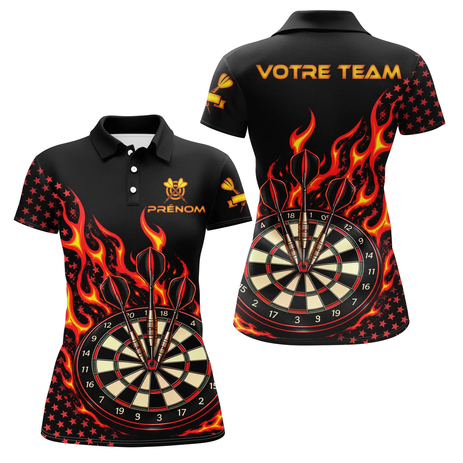 Polo Fléchettes Personnalisé - Design Triple Bullseye - Polo Femme