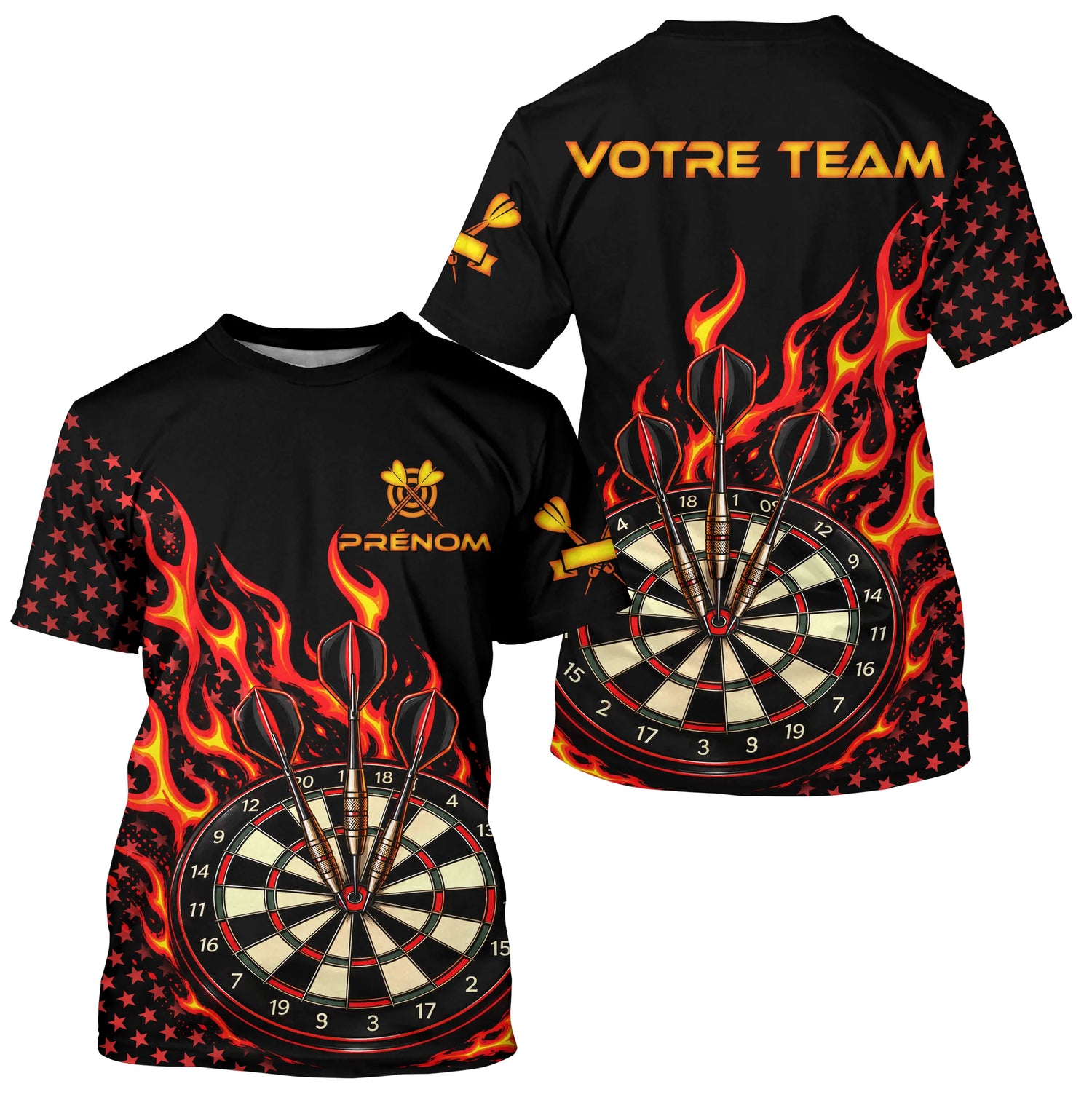 Polo Fléchettes Personnalisé - Design Triple Bullseye - T-Shirt Homme