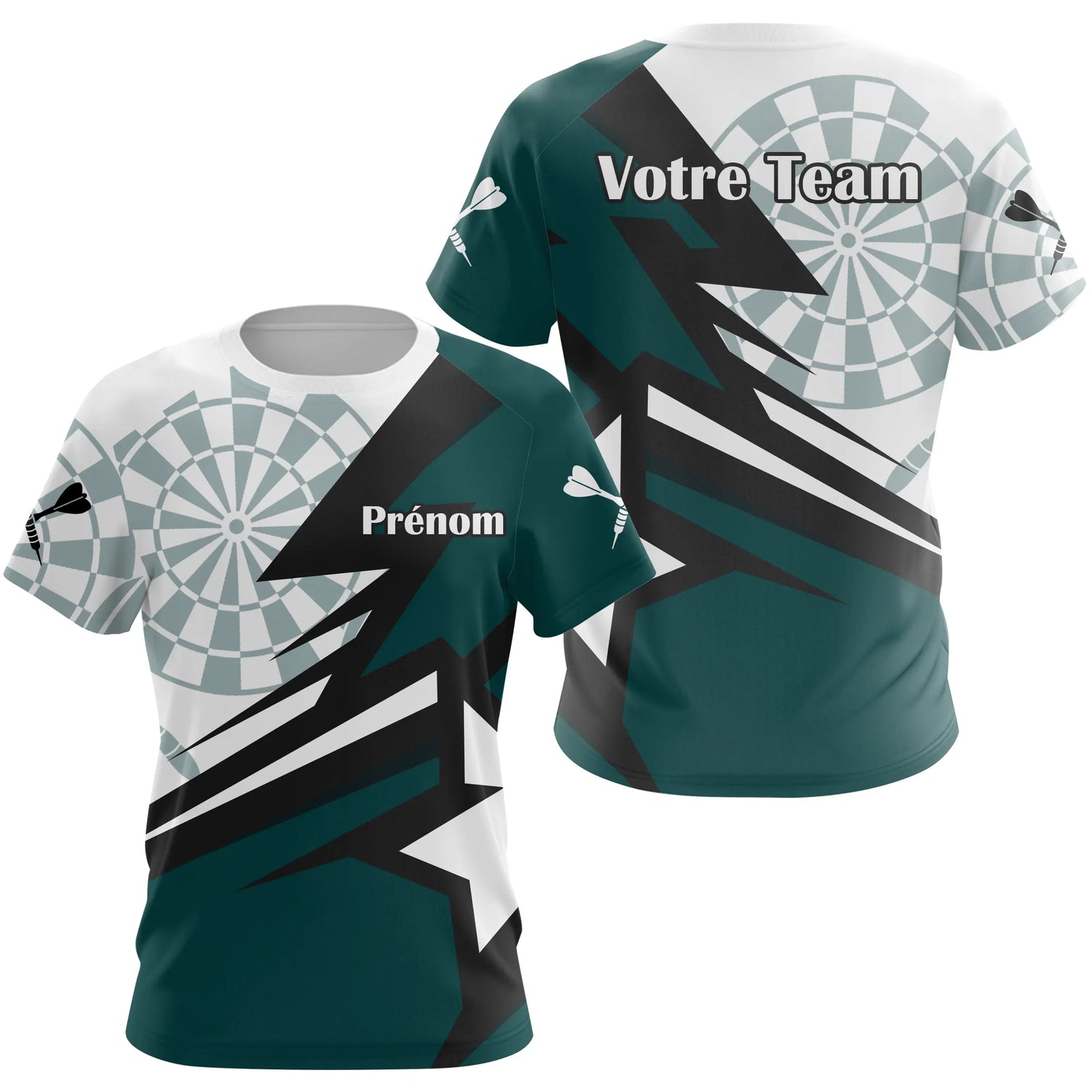 Polo Fléchettes Personnalisé - Design Vert Émeraude - T-Shirt Femme