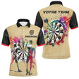 Polo Fléchettes Personnalisé - Design Vintage Aquarelle - Polo Homme