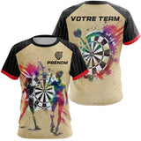 Polo Fléchettes Personnalisé - Design Vintage Aquarelle - T-Shirt Femme