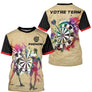 Polo Fléchettes Personnalisé - Design Vintage Aquarelle - T-Shirt Homme