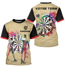 Polo Fléchettes Personnalisé - Design Vintage Aquarelle - T-Shirt Homme