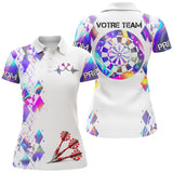 Polo Fléchettes Personnalisé - Design Violet Fluo - Polo Femme