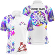 Polo Fléchettes Personnalisé - Design Violet Fluo - Polo Homme