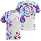 Polo Fléchettes Personnalisé - Design Violet Fluo - T-Shirt Femme