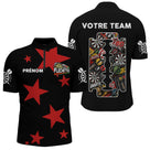 Polo Fléchettes Personnalisé - Design Étoiles Rouges - Polo Zippé Homme