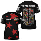 Polo Fléchettes Personnalisé - Design Étoiles Rouges - T-Shirt Homme